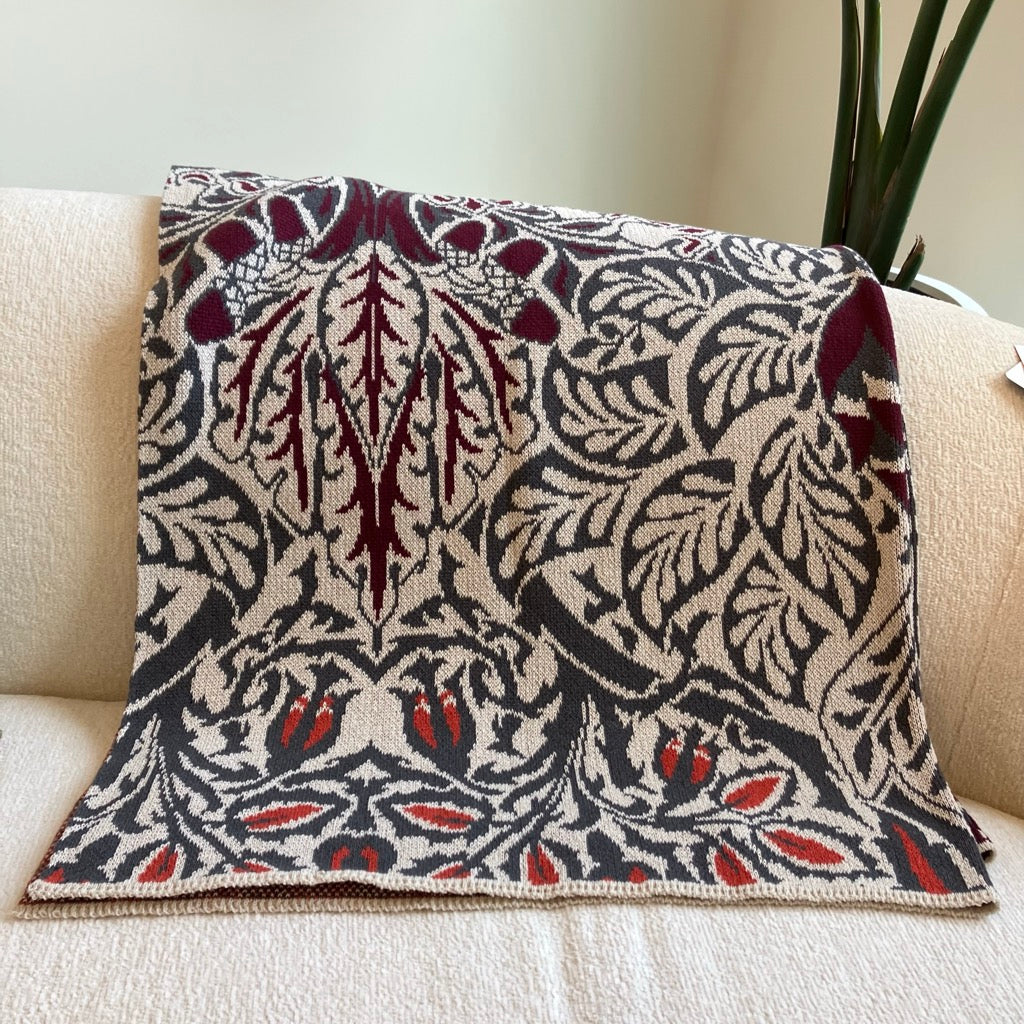 William Morris Dove and Rose Throw Blanket by In2Green