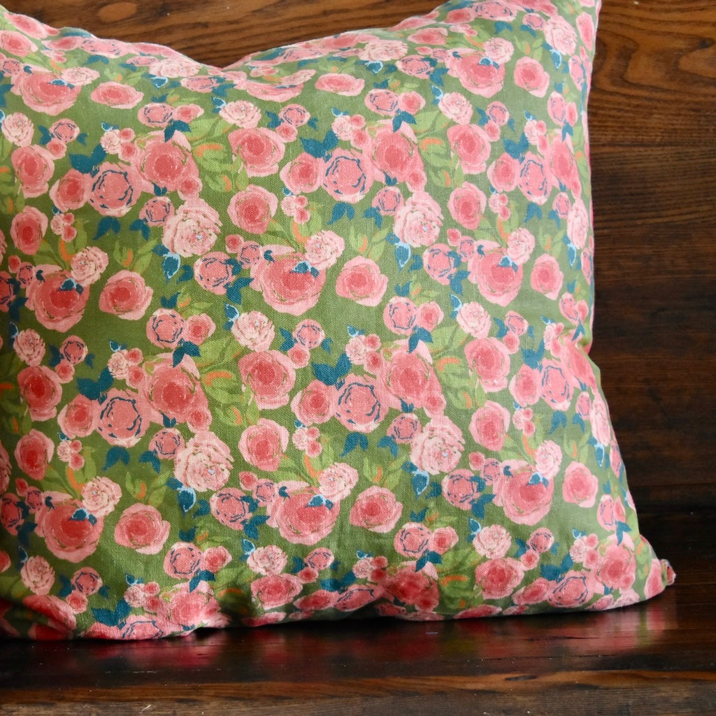 Decorative 100% Linen Pillow in Rosette by Glass Muriel