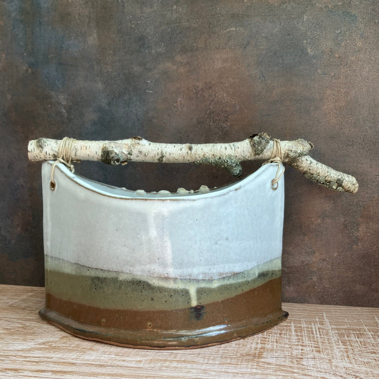 Handmade Basket With Birch Pattern by Jan Toscano