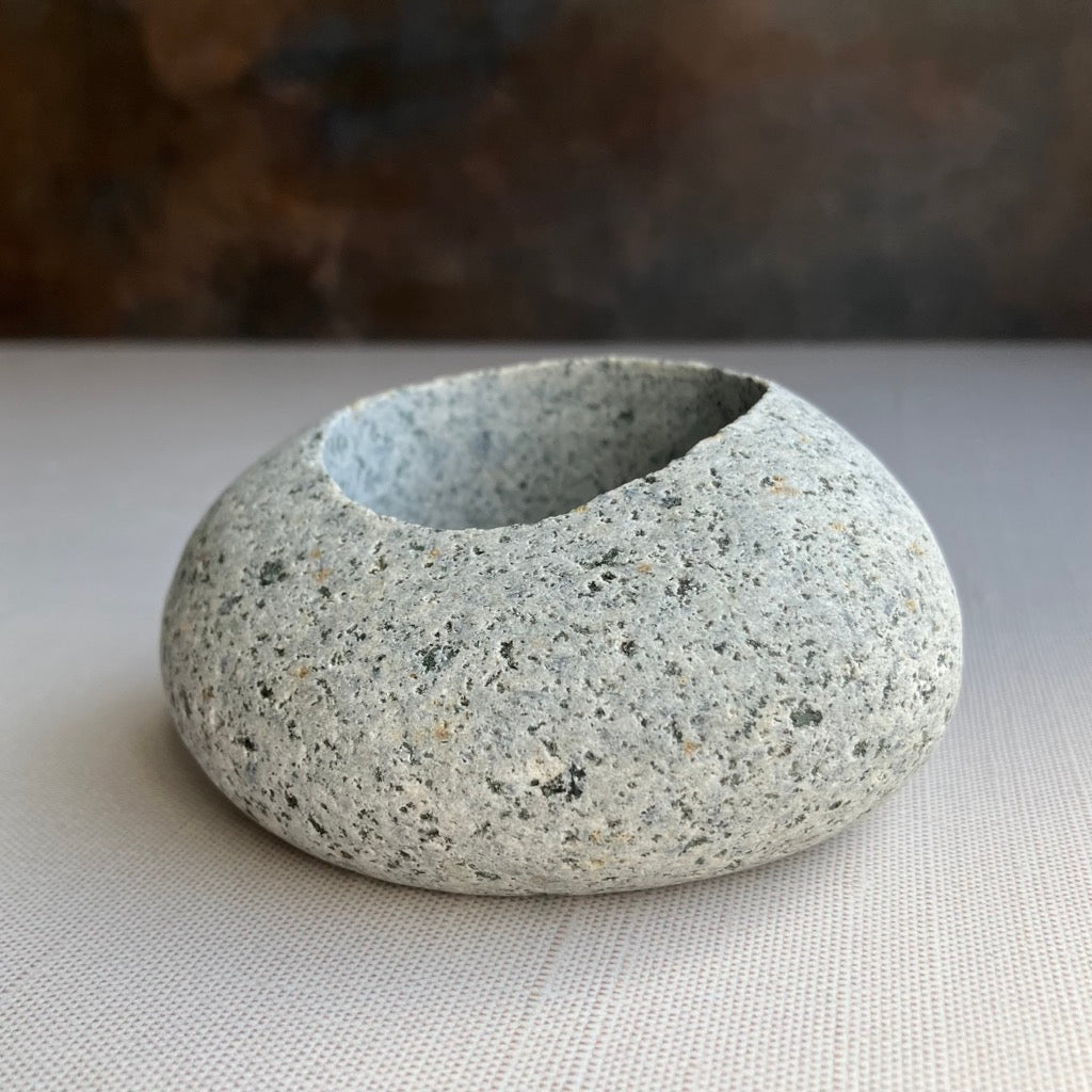 Large Stone Ikebana Vase by Funky Rock Designs