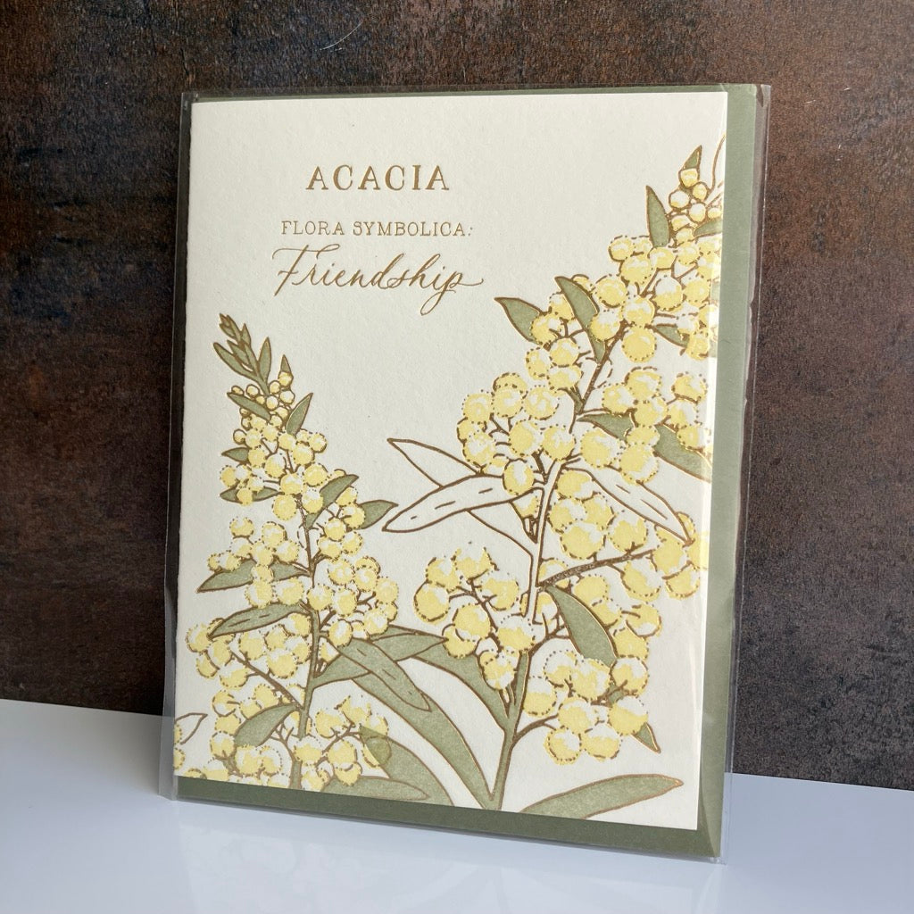 Acacia - Language of Flowers Greeting Card by Ciarra Claire