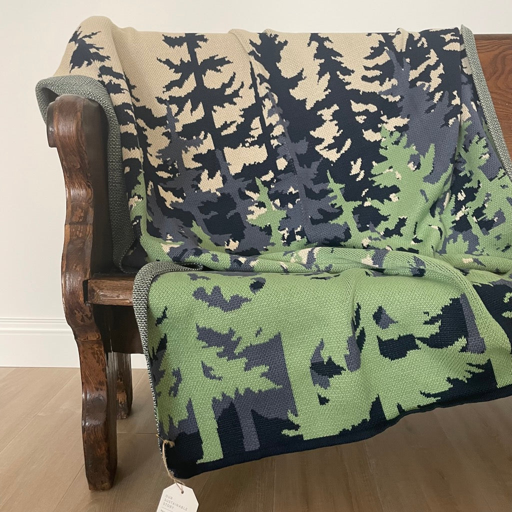 Throw Blanket in Tree Line by In2Green
