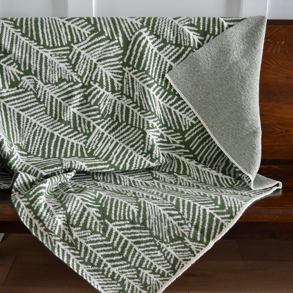 Leaf Melody Throw Blanket in Green by Elodie Blanchard for In 2 Green