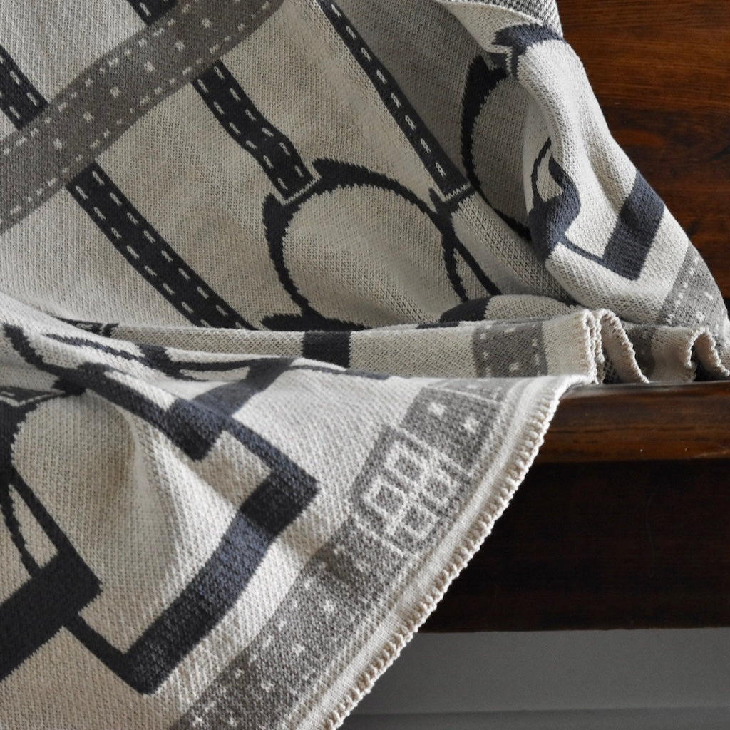 Equestrian Stirrup throw blanket in Beige by In 2 Green