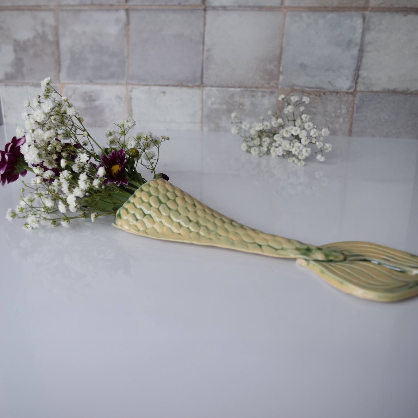 Mermaid Tale Wall Vase in Sand by Sky Mage