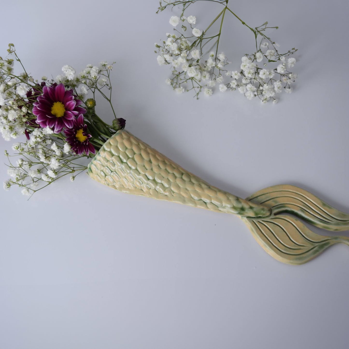 Mermaid Tale Wall Vase in Sand by Sky Mage