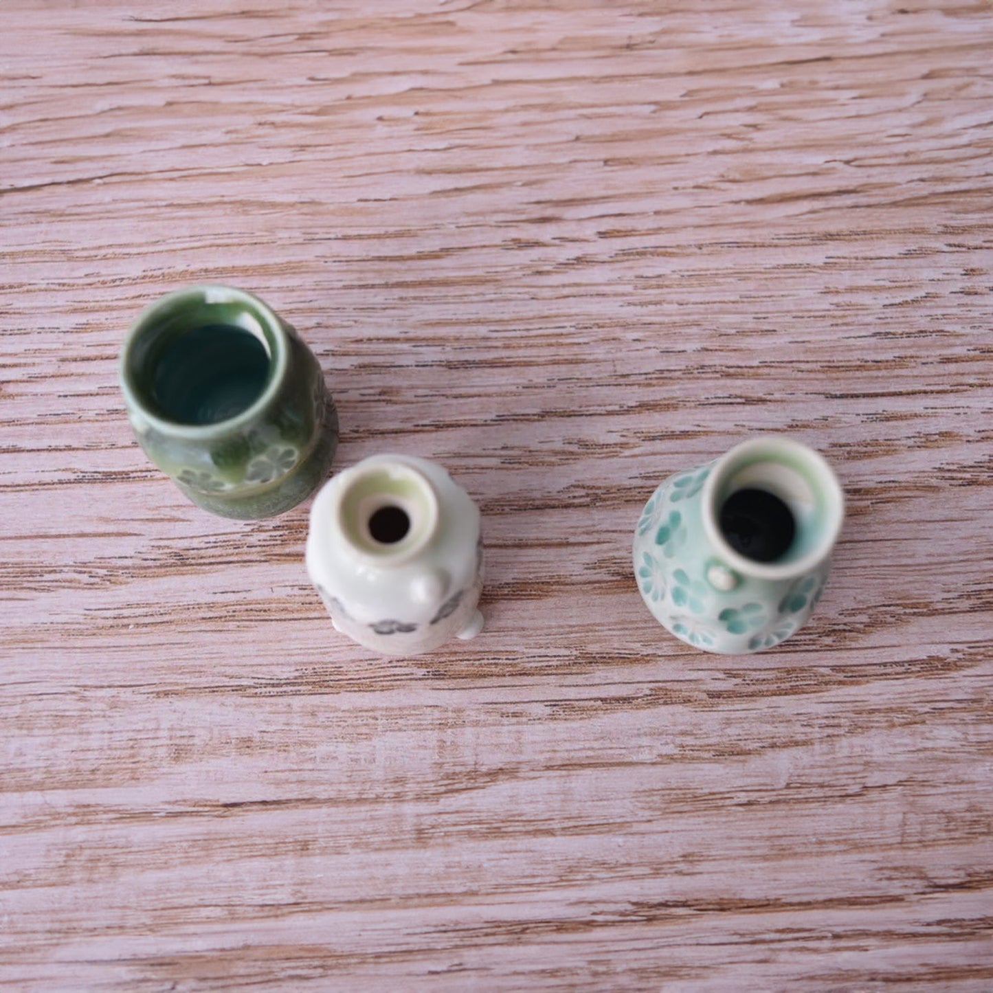 Miniature Bud Vase Trio in Apple by Sky Mage