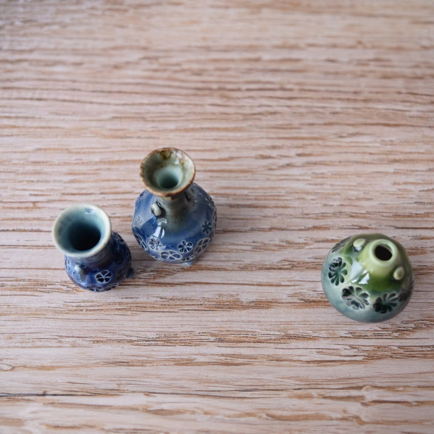 Miniature Bud Vase Trio in Blueberry by Sky Mage