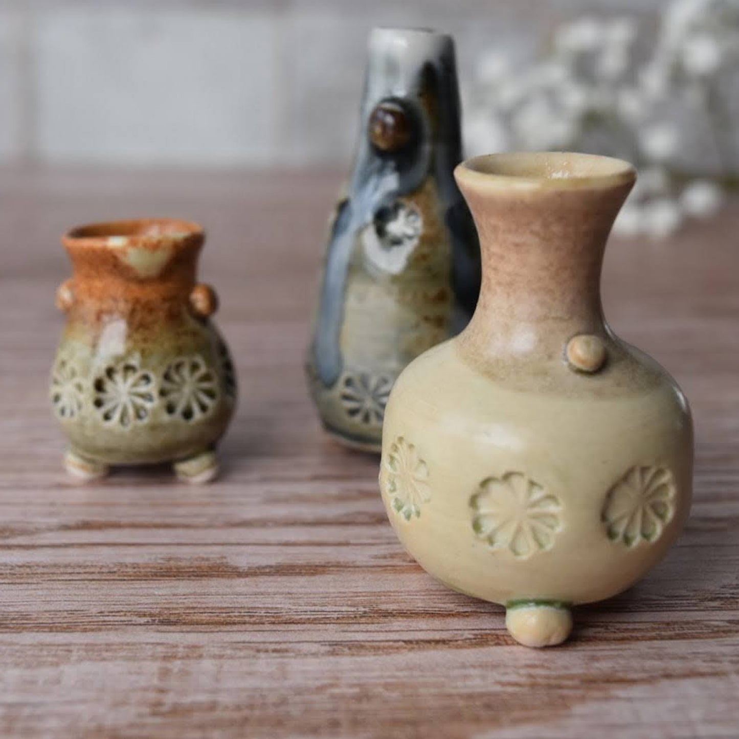 Miniature Bud Vase Trio in Coconut by Sky Mage