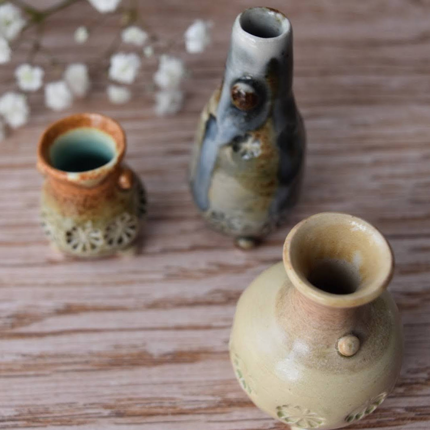 Miniature Bud Vase Trio in Coconut by Sky Mage