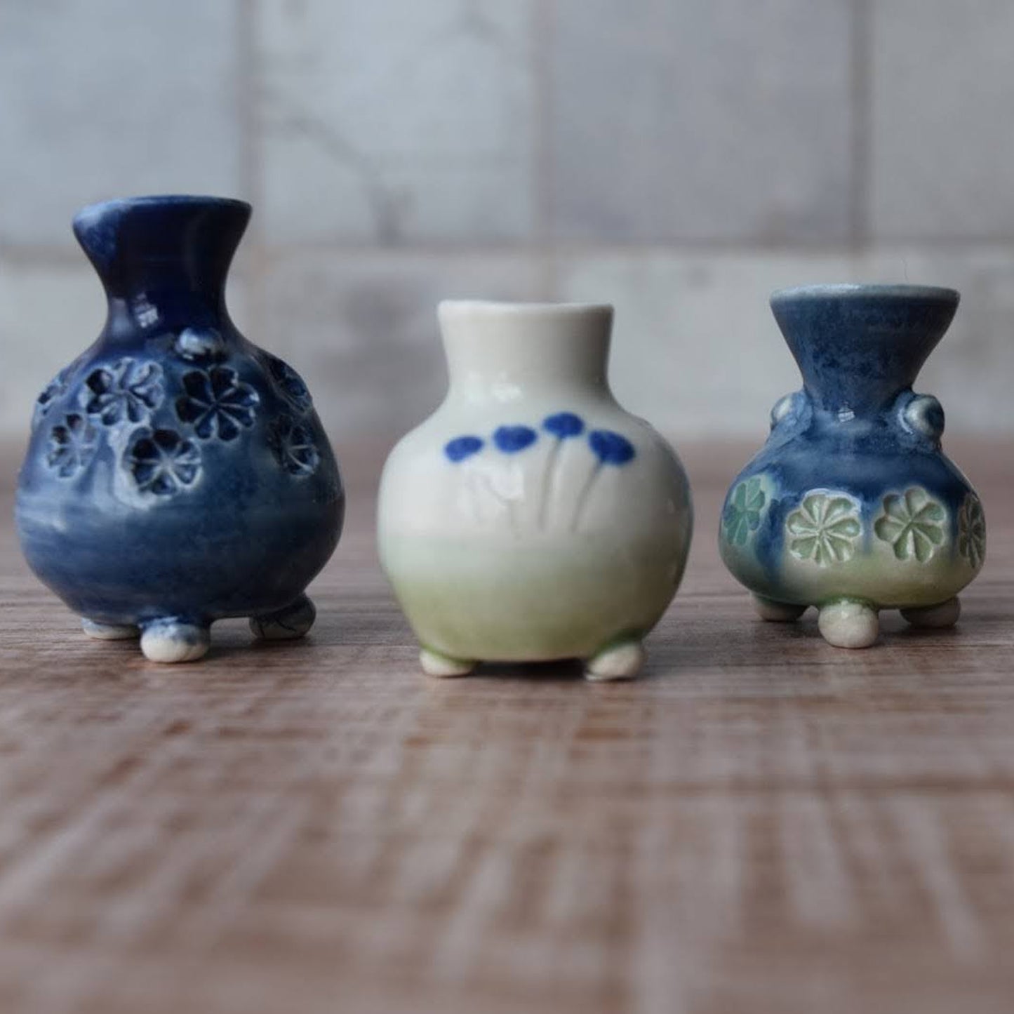Miniature Bud Vase Trio in Currant by Sky Mage