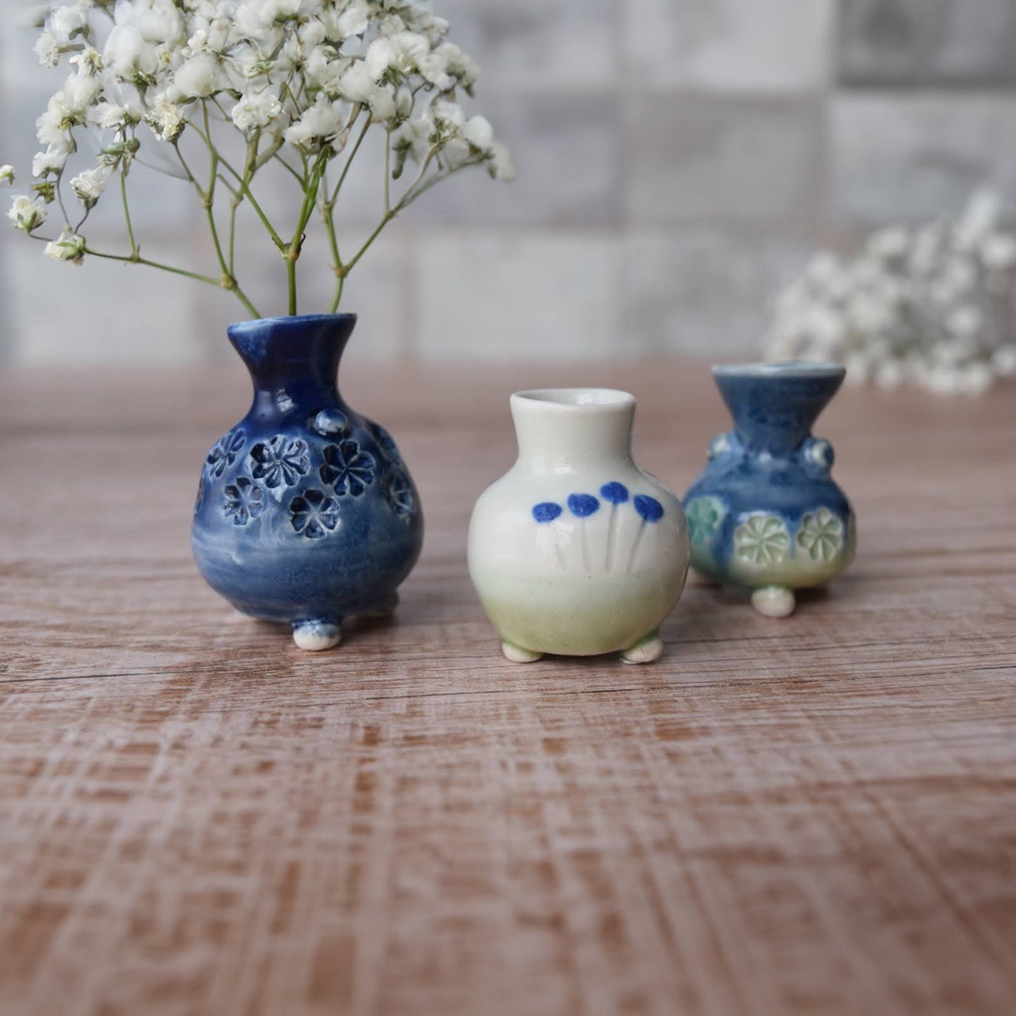 Miniature Bud Vase Trio in Currant by Sky Mage