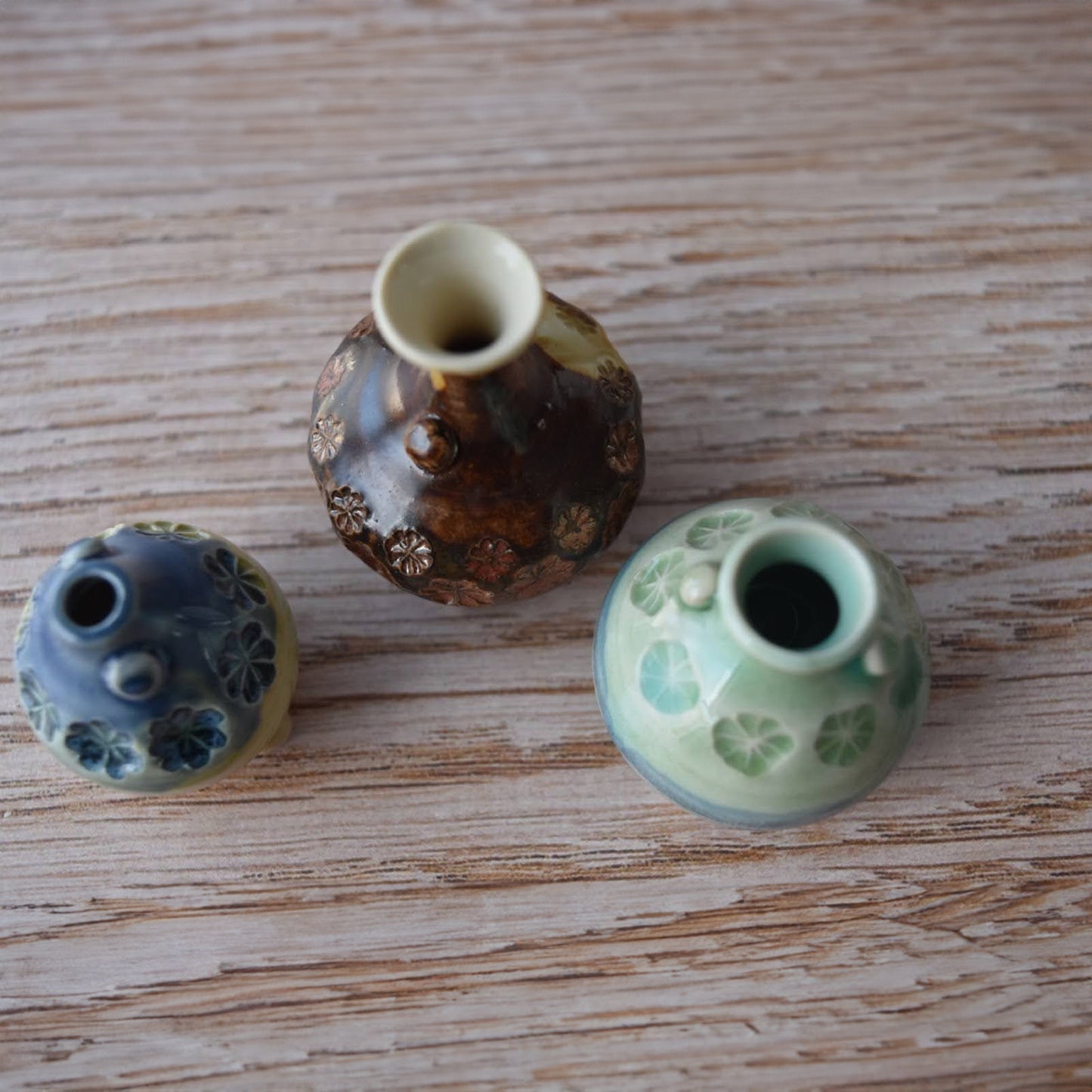 Miniature Bud Vase Trio in Ginger by Sky Mage