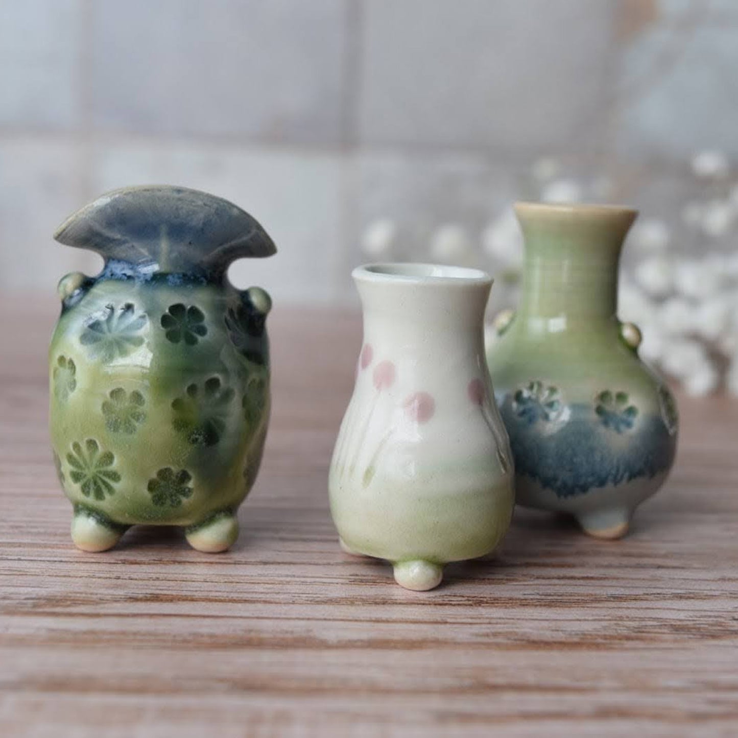 Miniature Bud Vase Trio in Grape by Sky Mage