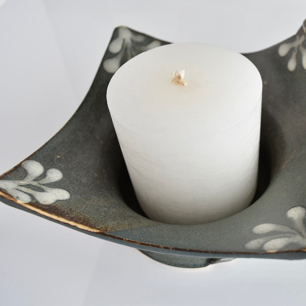 Candle Holder in Midnight by Otis Pottery