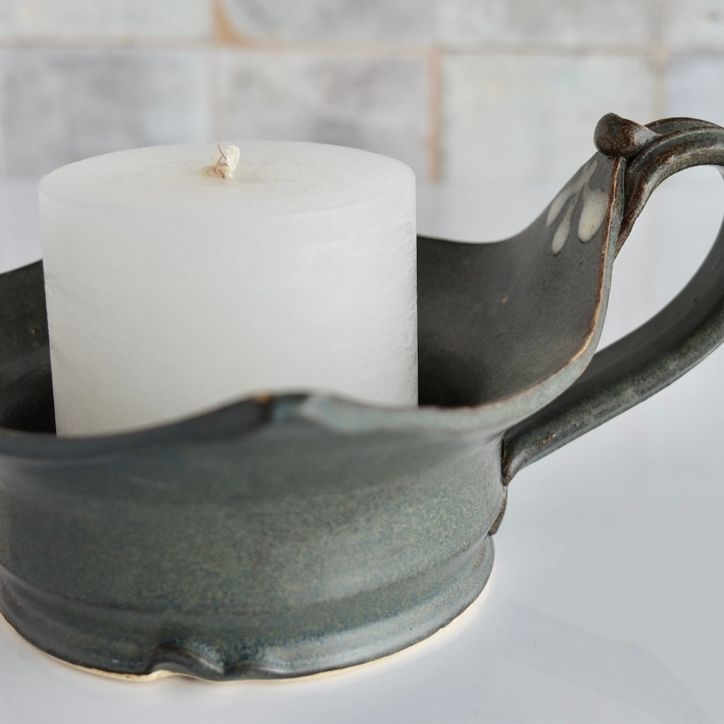 Candle Holder in Midnight by Otis Pottery