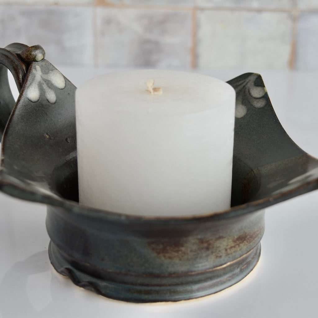 Candle Holder in Midnight by Otis Pottery