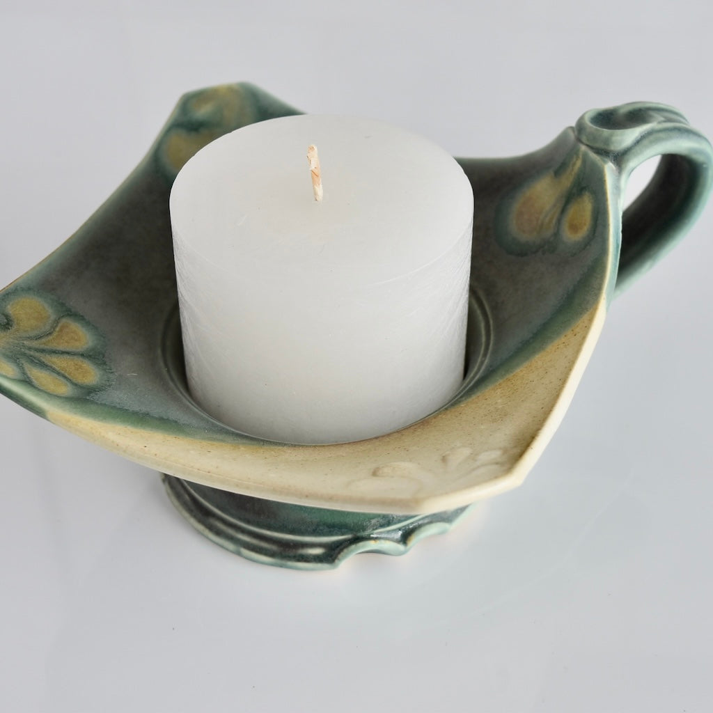Candle Holder in Shoreline by Otis Pottery