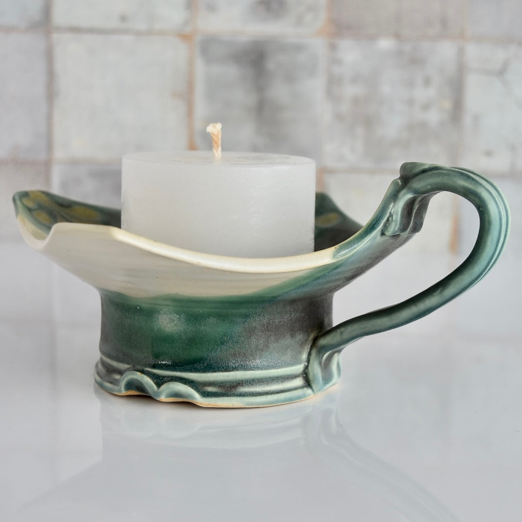 Candle Holder in Shoreline by Otis Pottery