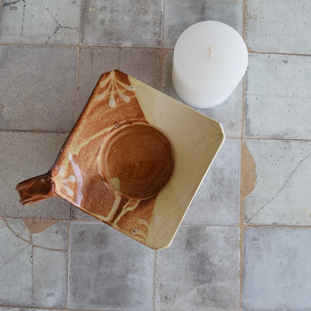 Candle Holder in Rust by Otis Pottery