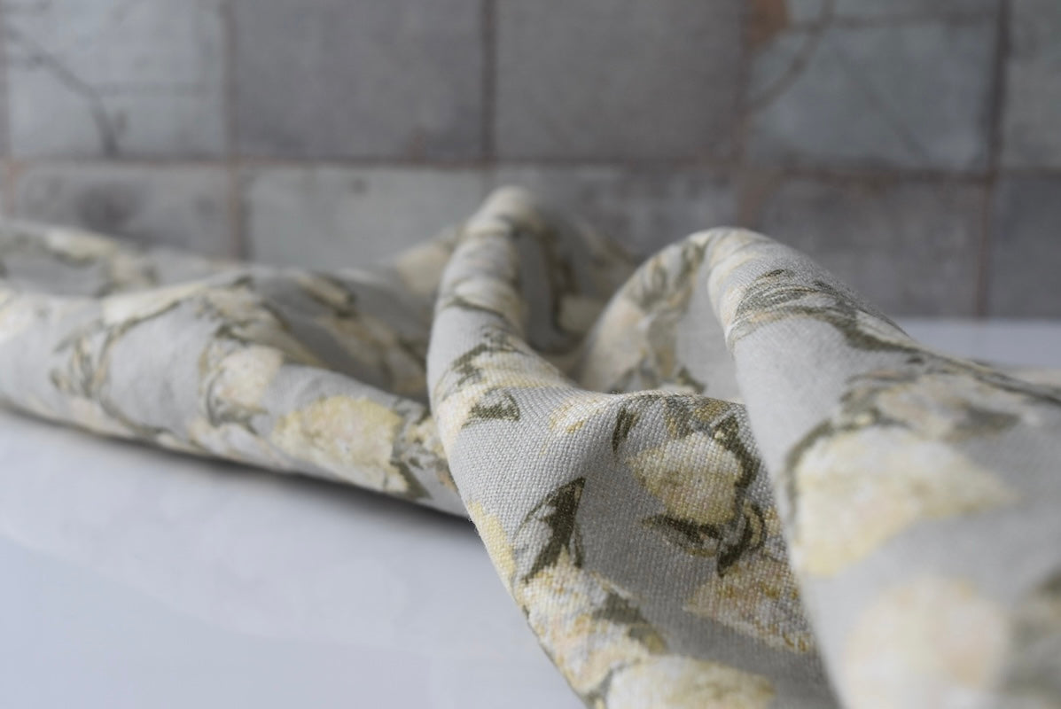 Linen Towel For Kitchen or Bath in Lilac Wreaths by Glass Muriel