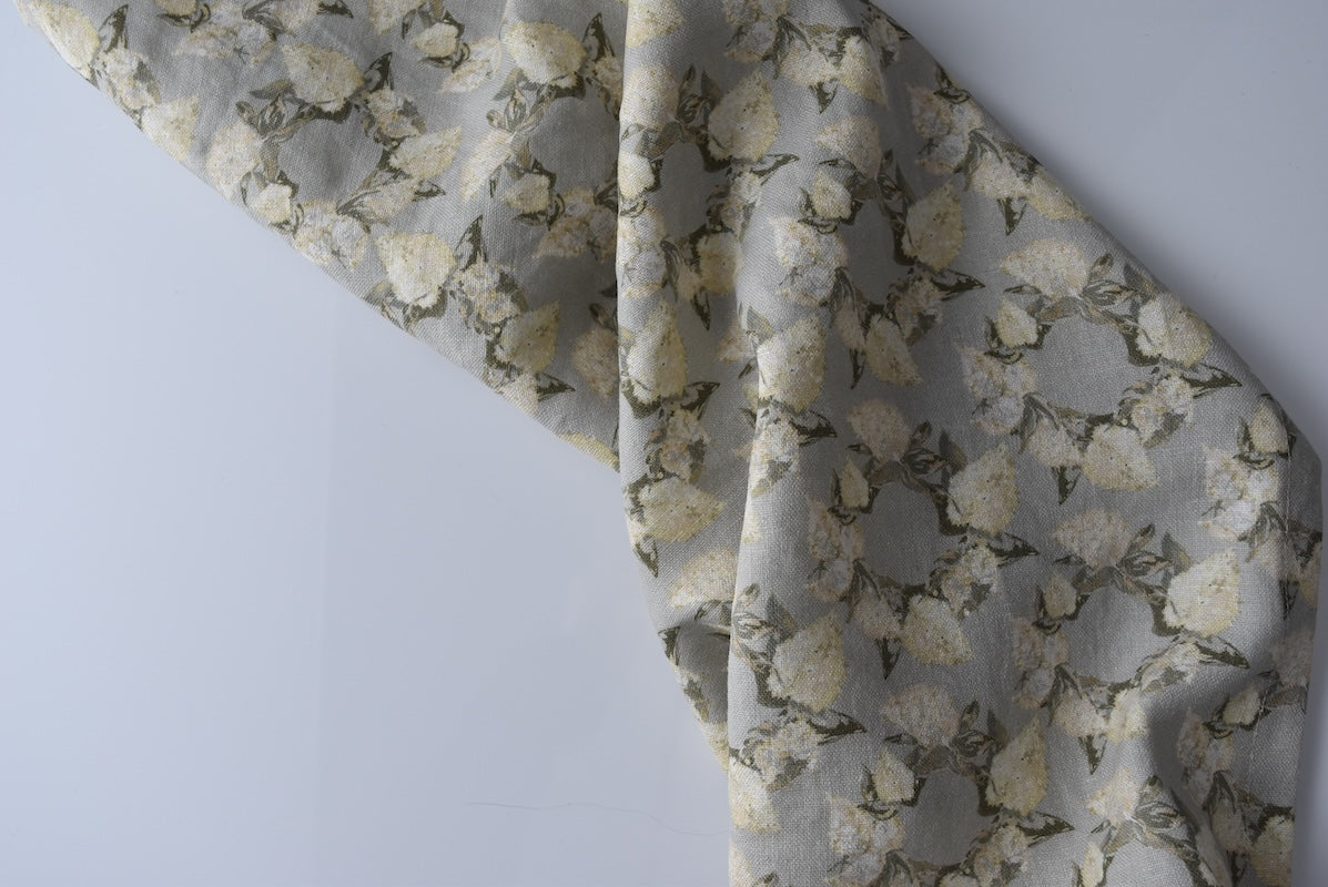 Linen Towel For Kitchen or Bath in Lilac Wreaths by Glass Muriel