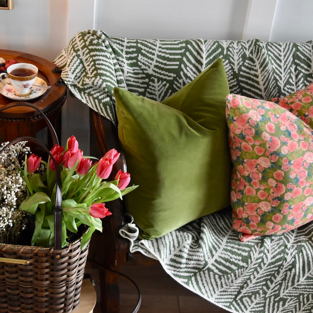 Decorator Pillow in Green Lux Velvet by Shannan Bower Home