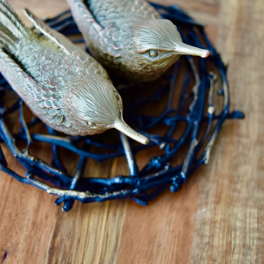 Hummingbird Salt and Pepper Shakers in Pewter by Michael Michaud