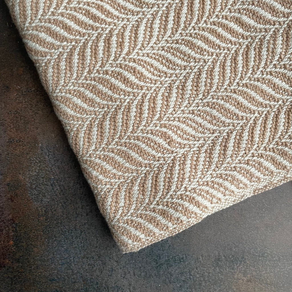 Cotton Tea Towel / Hand Towel Beige and White by Kristina Nichols