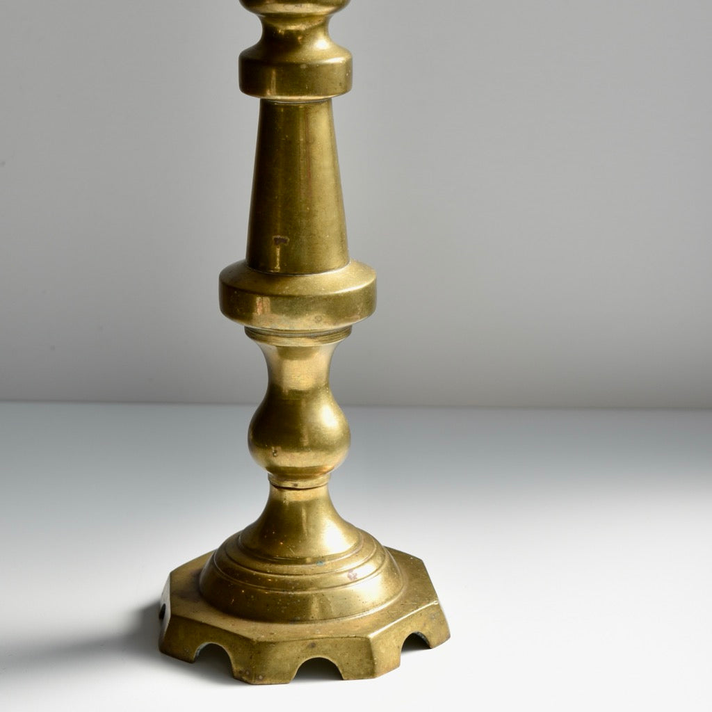 Found 18th Century Style Brass Candlestick