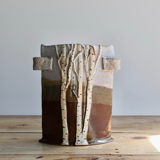 Oval Birch Vase by Jan Toscano