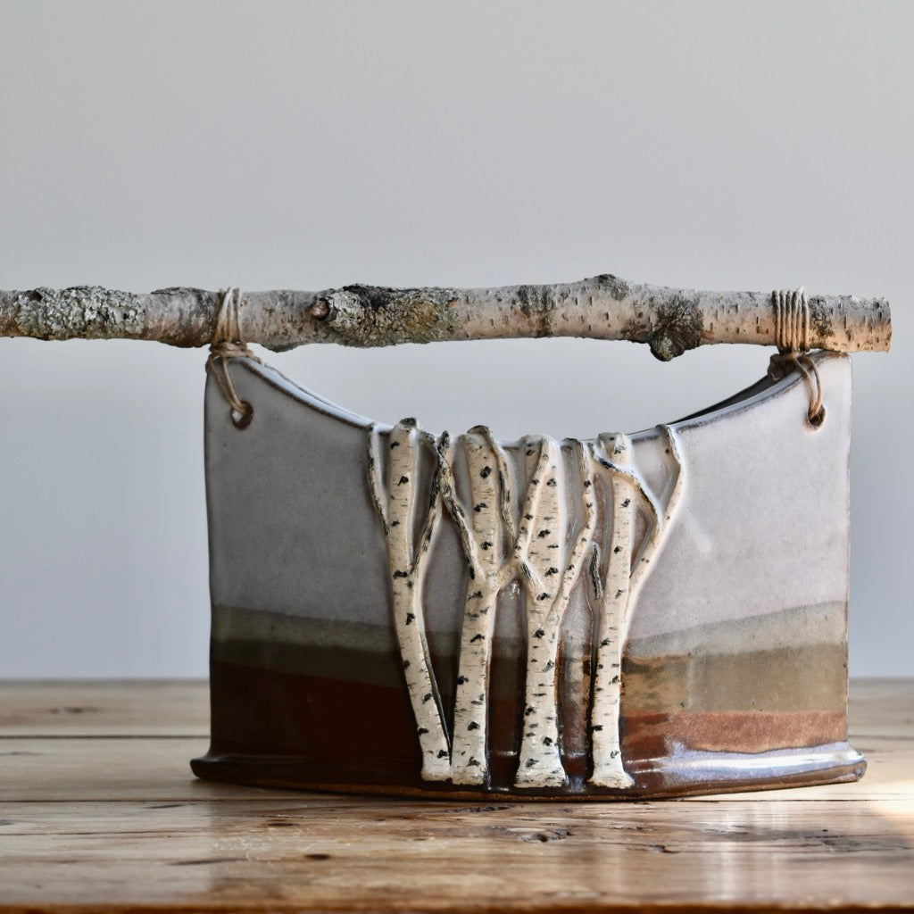 Autumn Tone Birch Basket by Jan Toscano
