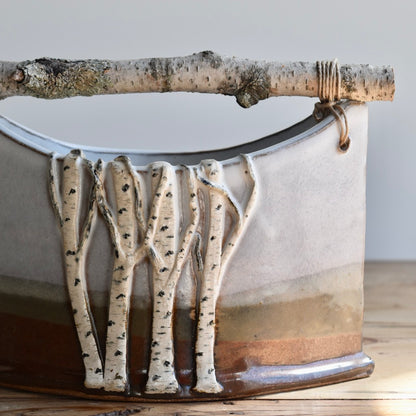 Autumn Tone Birch Basket by Jan Toscano