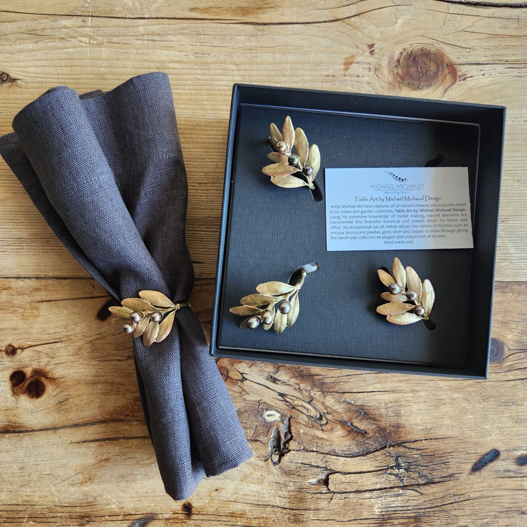 Olive Napkin Rings By Michael Michaud (Set of 4)