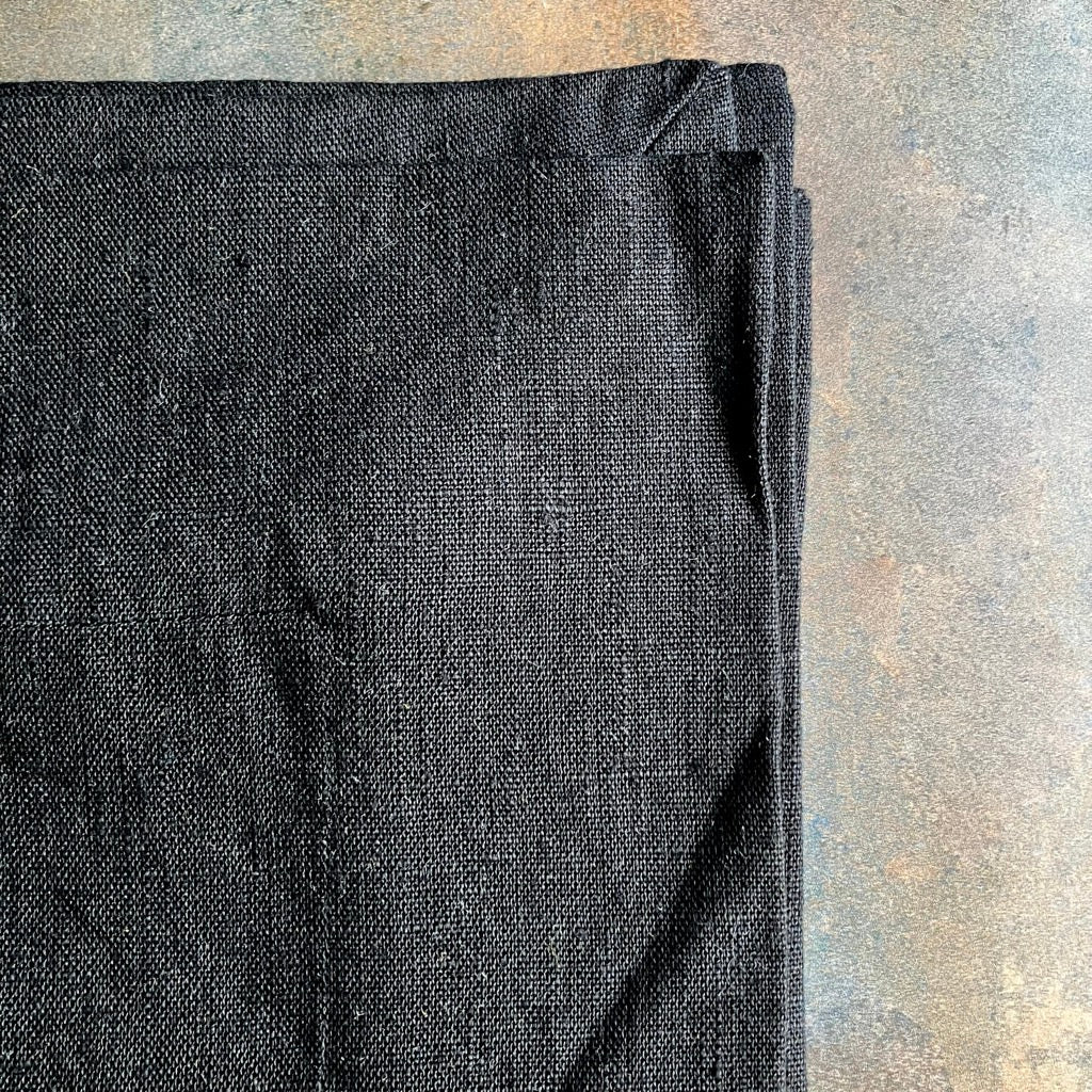 Black 6 Foot Table Runner in European Linen by Rough Linen