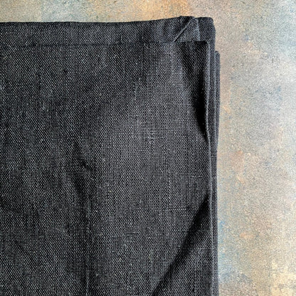 Black 6 Foot Table Runner in European Linen by Rough Linen