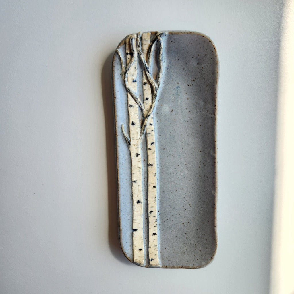 Extra Small Light Blue Birch Dish by Jan Toscano