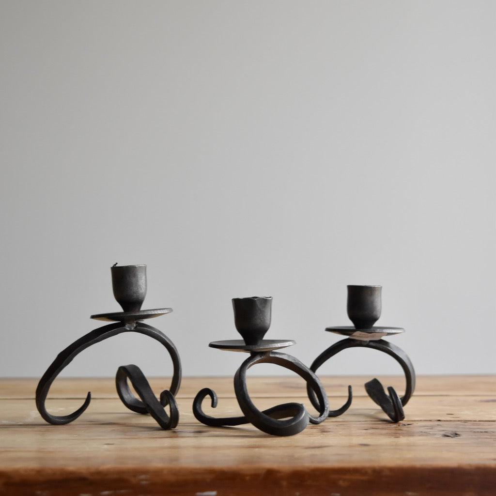 5” Sculpture Ball Taper Candle Holder by Blackthorne Forge
