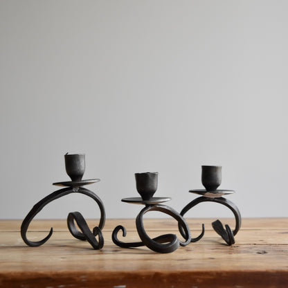 5” Sculpture Ball Taper Candle Holder by Blackthorne Forge