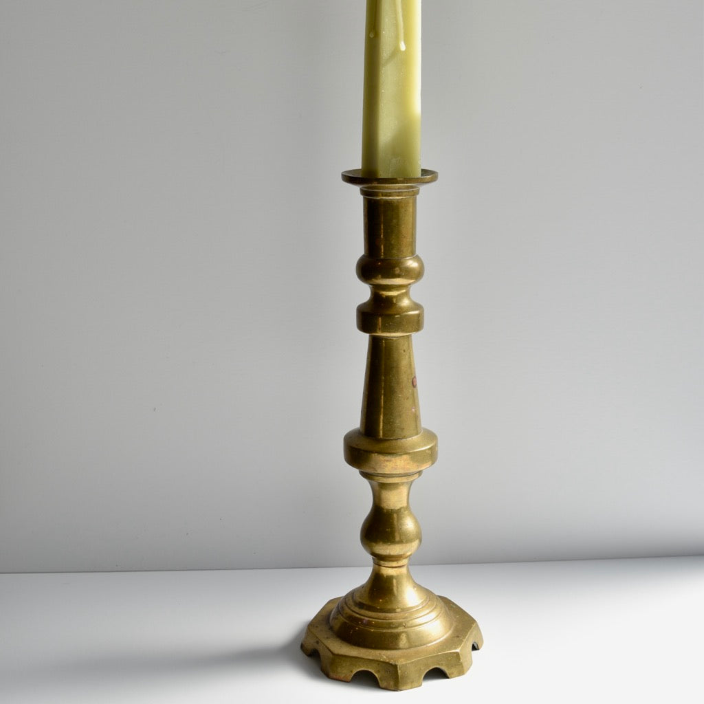 Found 18th Century Style Brass Candlestick