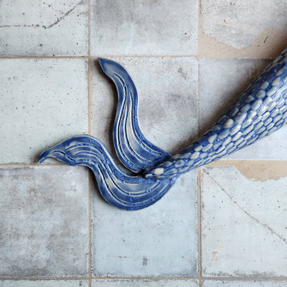 Large Mermaid Tail Wall Vase in Navy by Sky Mage