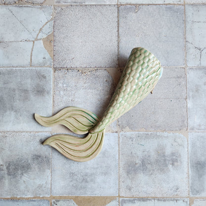 Mermaid Tail Wall Vase in Seafoam by Sky Mage