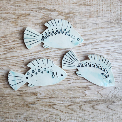 Fish Tile in Teal By Sky Mage