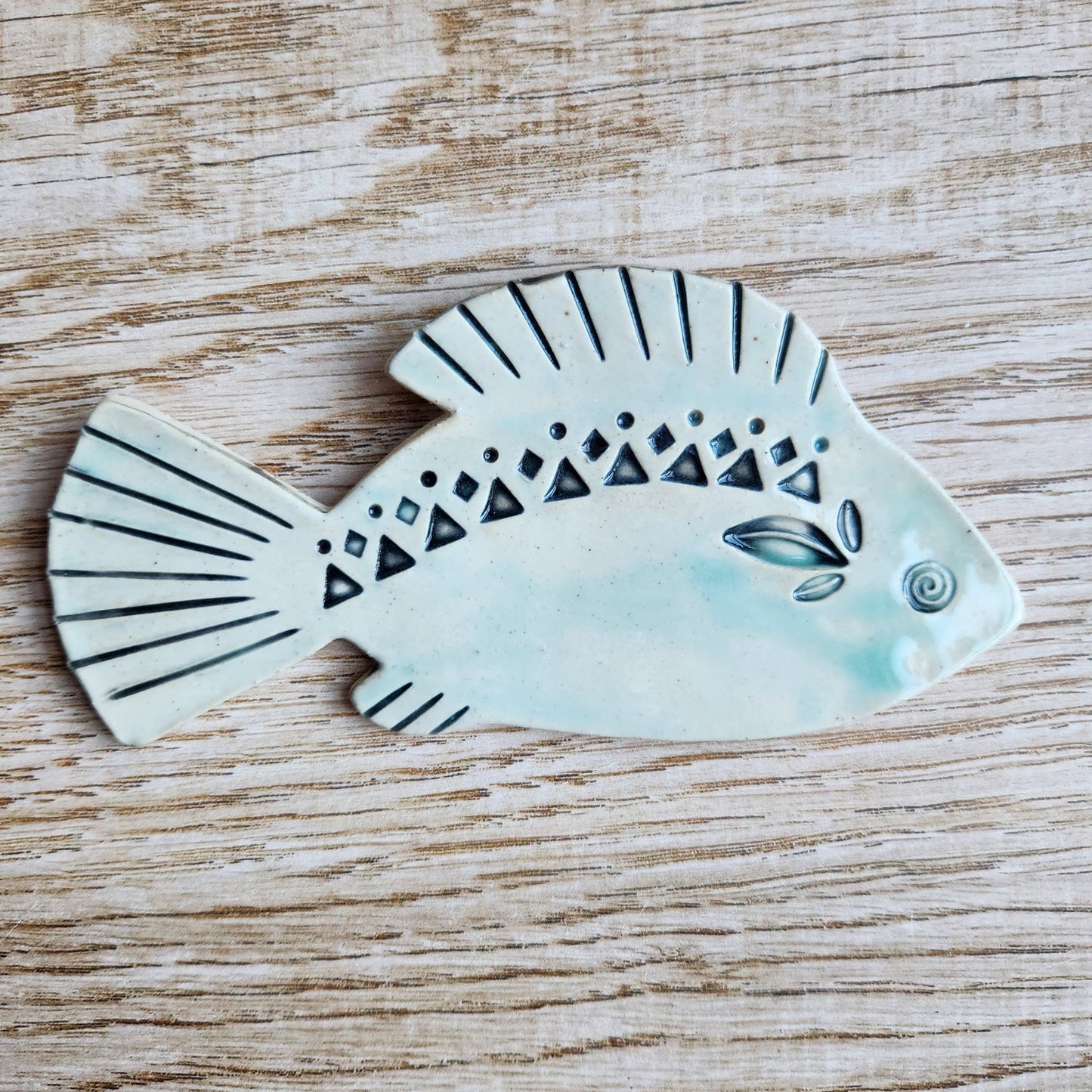 Fish Tile in Teal By Sky Mage