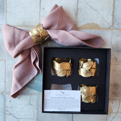 Bay Leaf Napkin Rings By Michael Michaud (Set of 4)