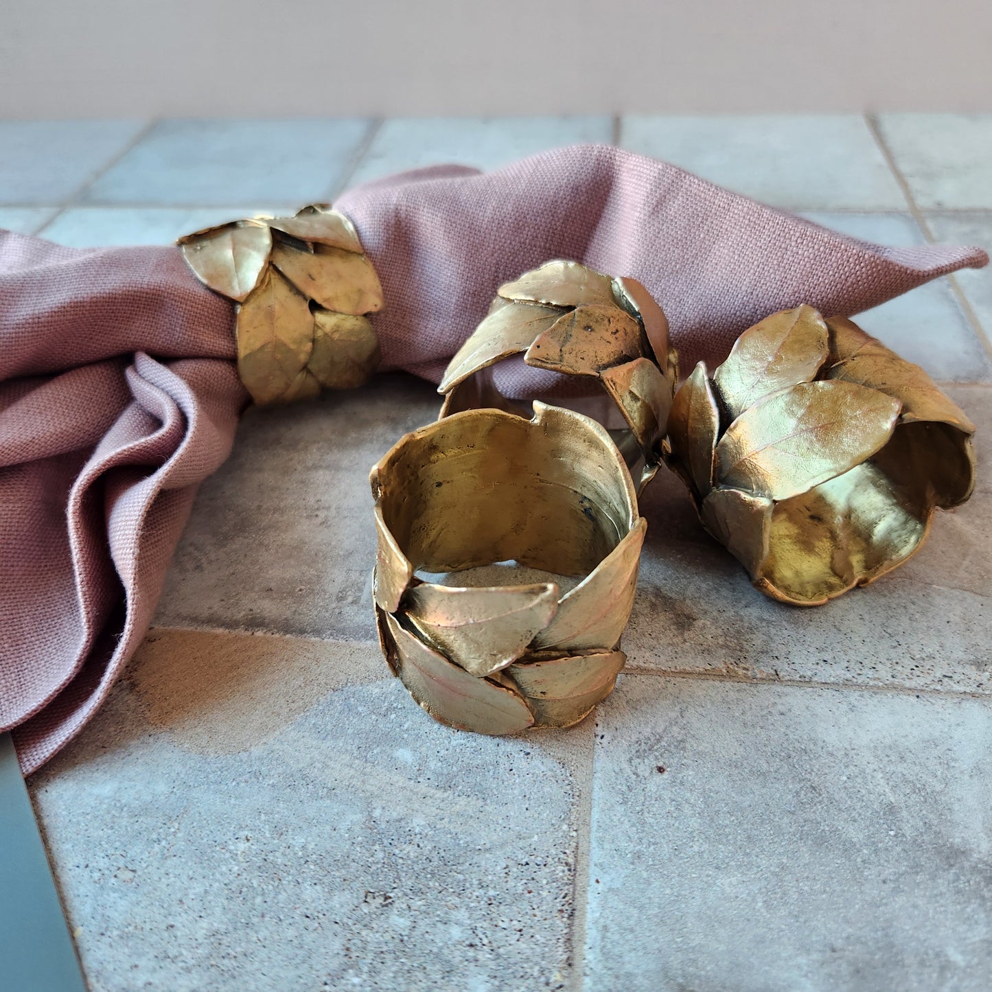 Bay Leaf Napkin Rings By Michael Michaud (Set of 4)