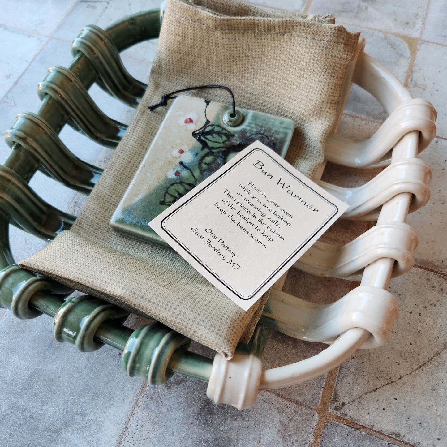Bun Basket and Warmer by Otis Pottery