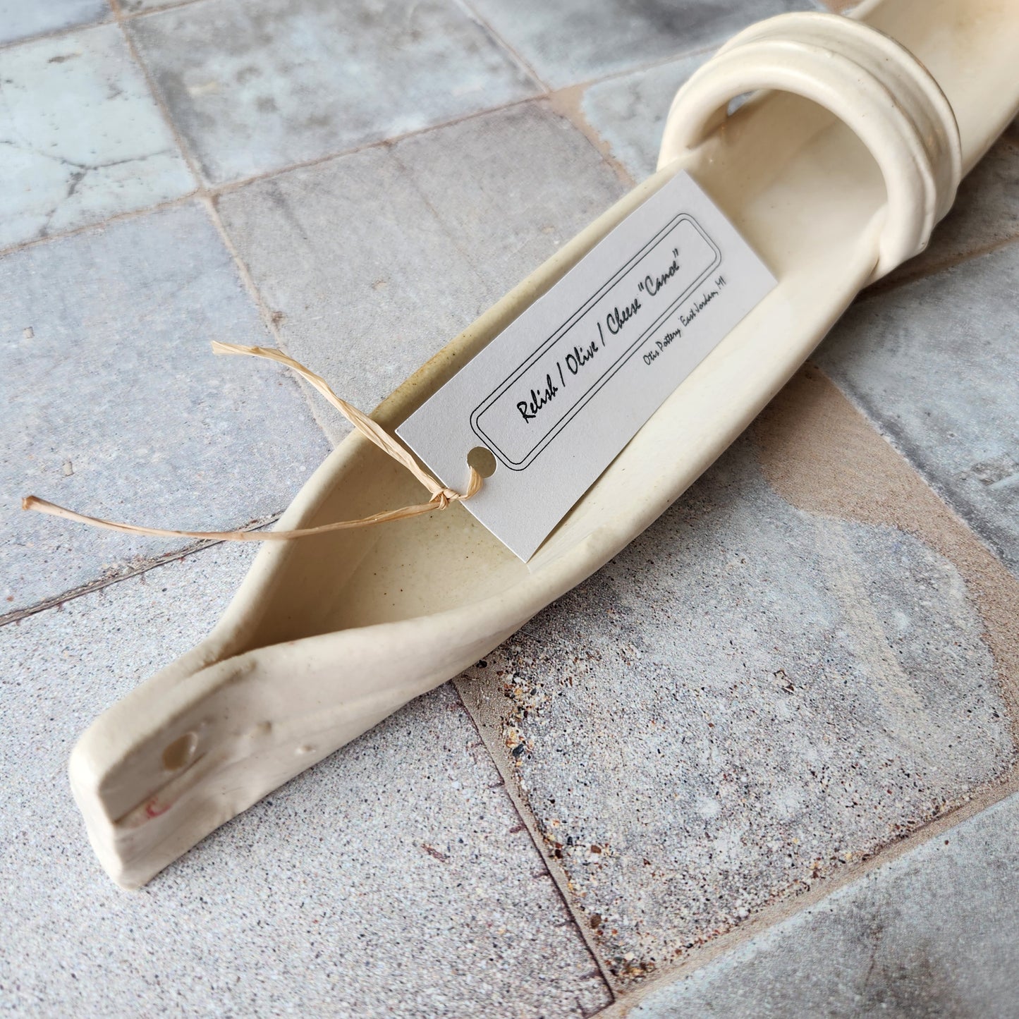 Small Relish, Olive, and Cheese Canoes by Otis Pottery