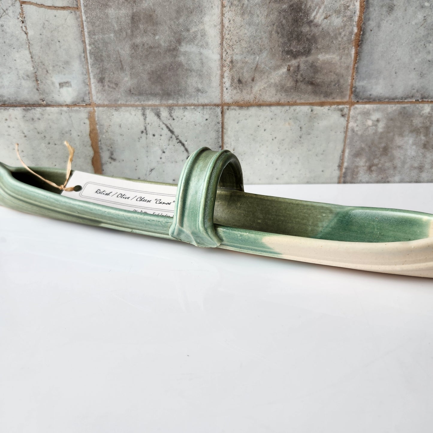 Small Relish, Olive, and Cheese Canoes by Otis Pottery