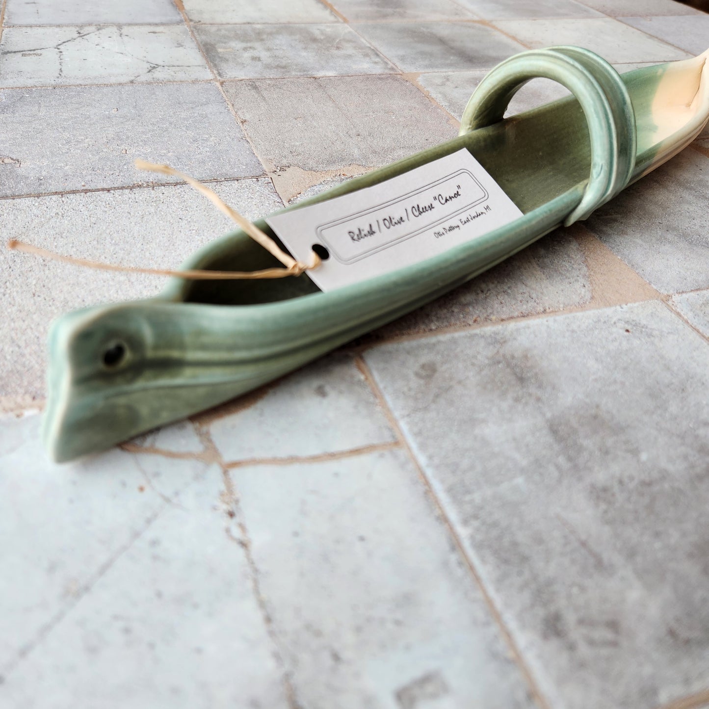 Small Relish, Olive, and Cheese Canoes by Otis Pottery